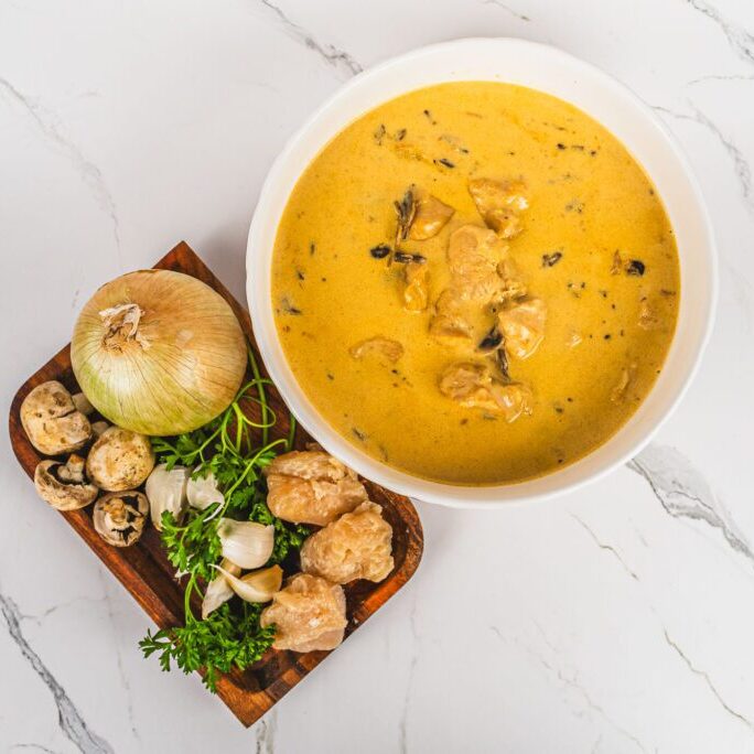 soup with ingredients